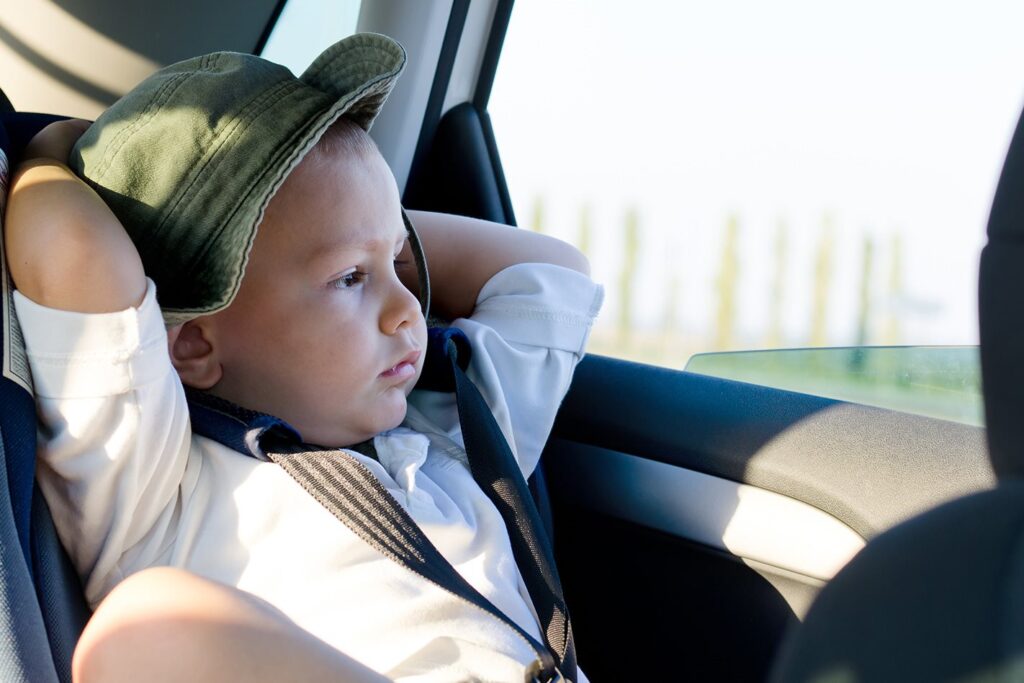 child in car