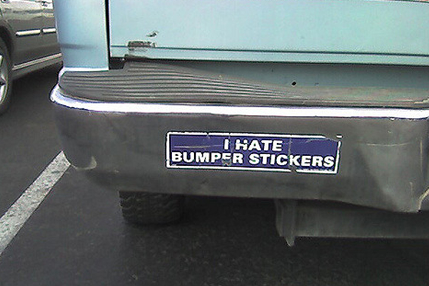 I hate bumper stickers