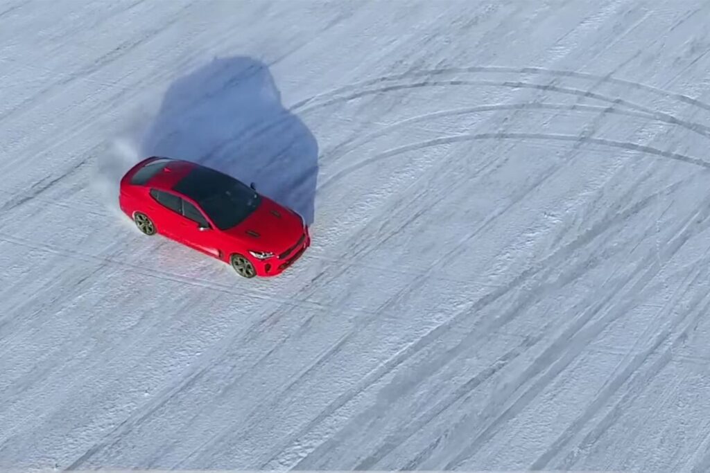 2017 Kia Stinger frozen lake drift