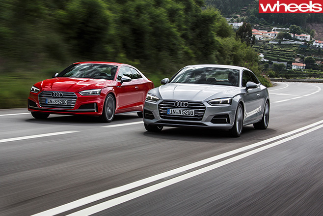Audi -A5-driving -with -Audi -S5-driving -front