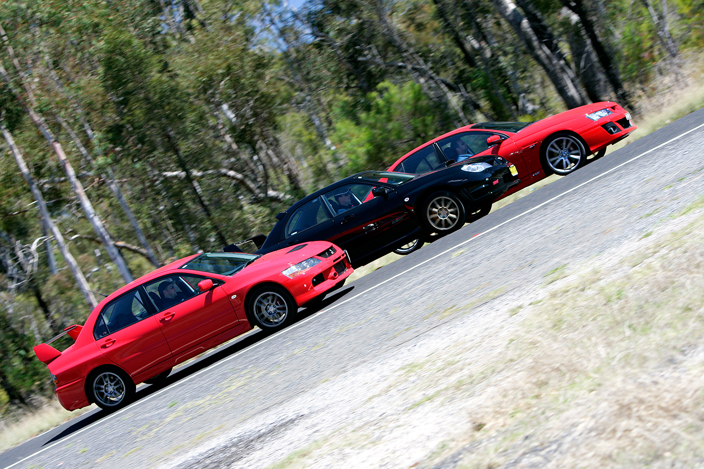 Subaru WRX STi vs Mitsubishi Evo IX vs HSV Clubsport exterior.jpg