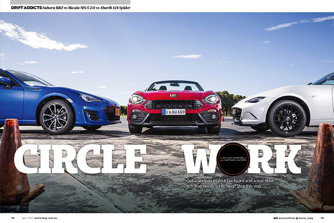 Fiat 124 spider vs Mazda MX-5 2.0L vs Subaru BRZ
