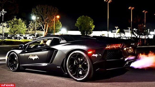 Batventador, lamborghini, aventador, Debbie, D, batman, flames, fire