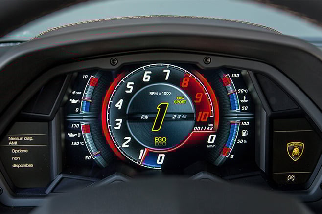 Lamborghini Aventador S speedo