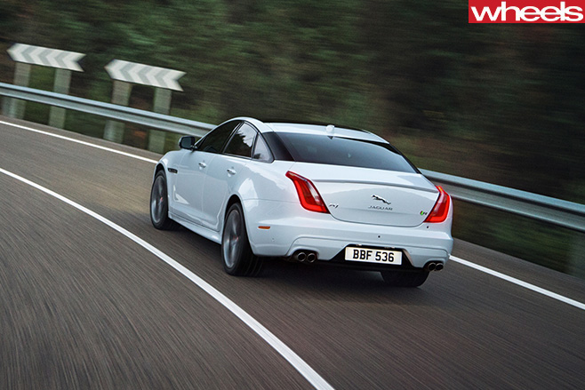 Jaguar -XJ-driving -rear -side