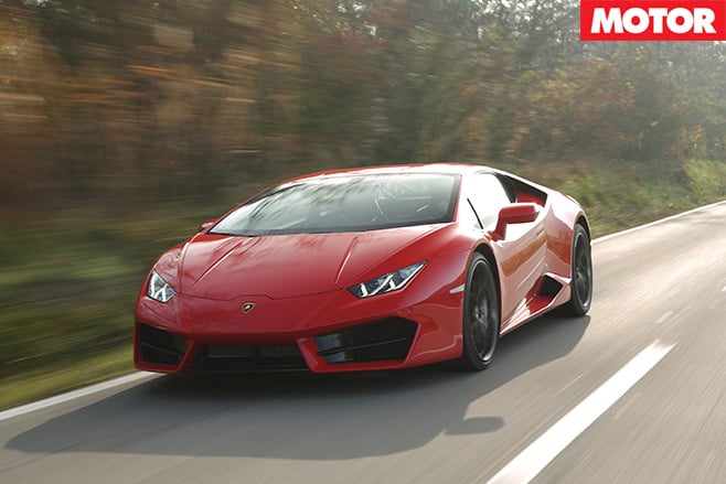 Lamborghini Huracán LP 580-2 driving fast