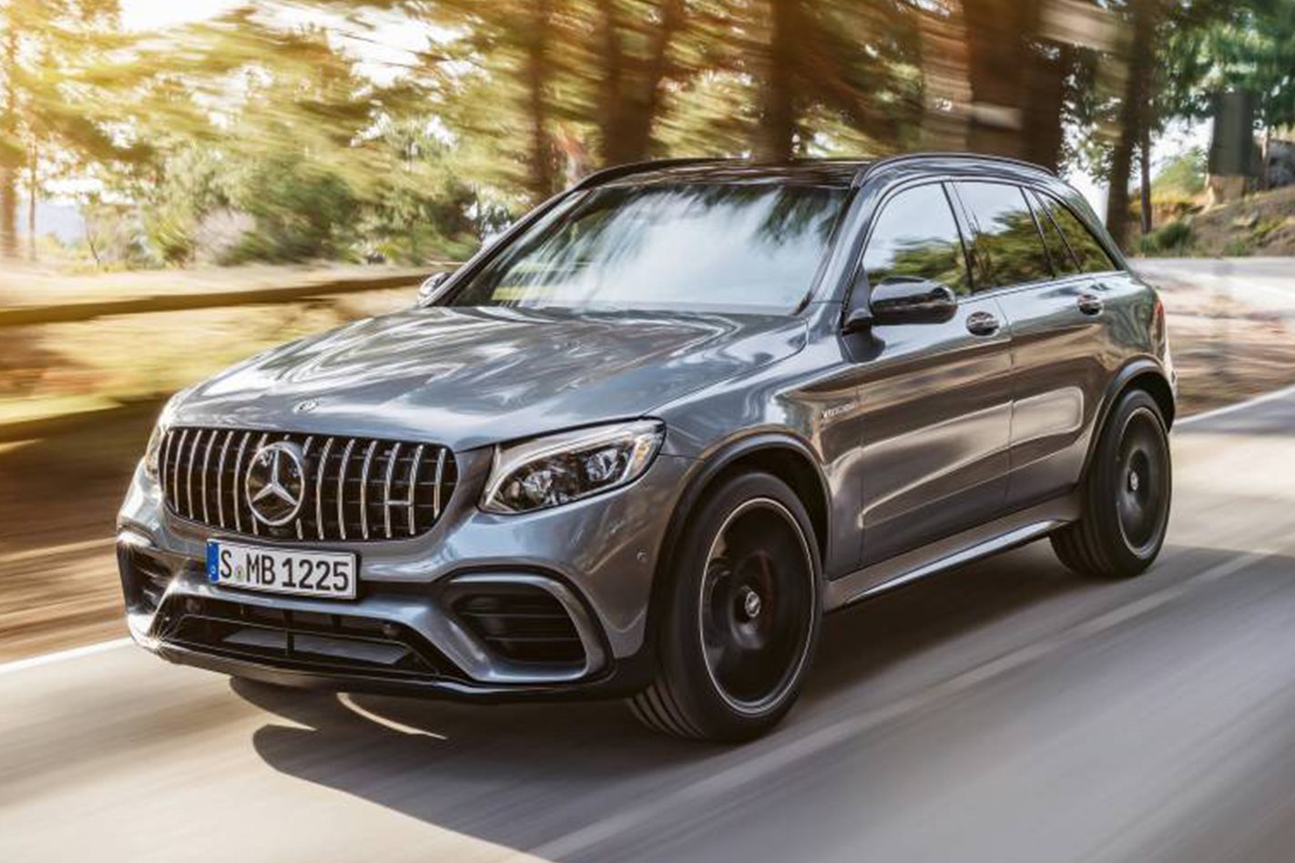 Mercedes AMG GLC63 S black driving