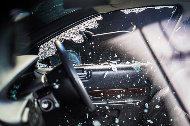 car window being smashed