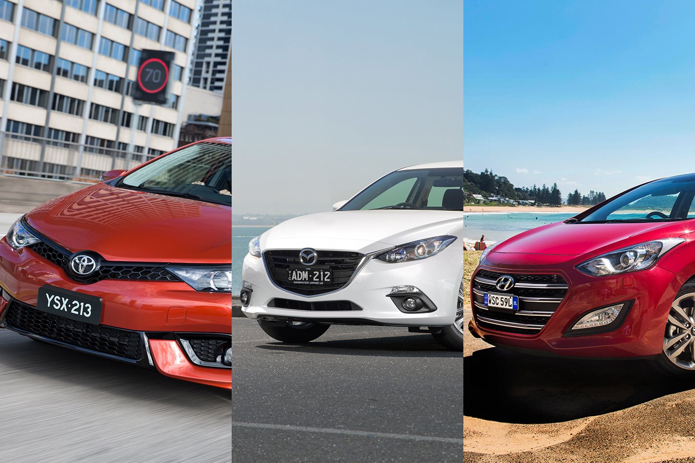 Hyundai i30 v Mazda3 v Toyota Corolla