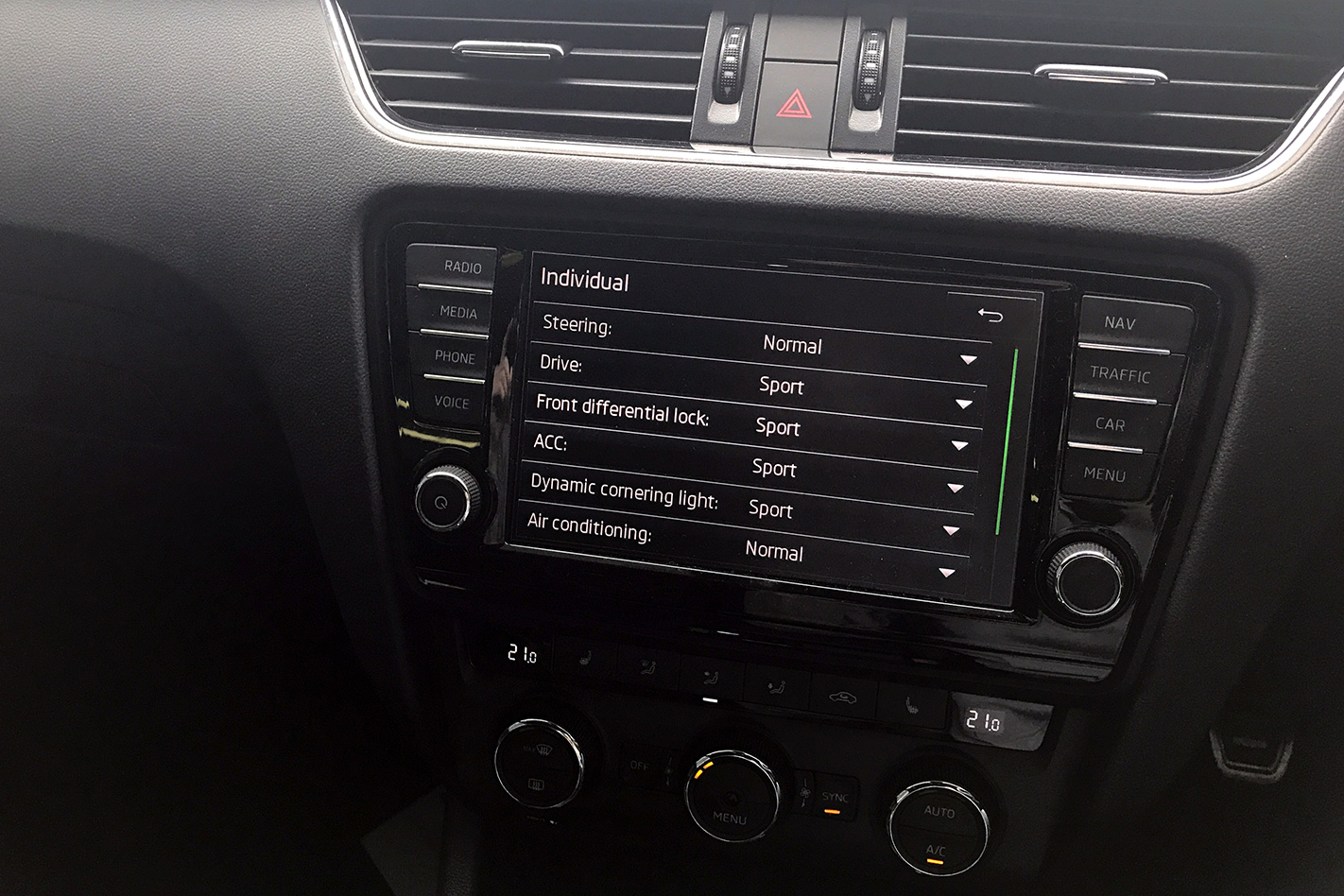 2017 Skoda Octavia RS230 dash
