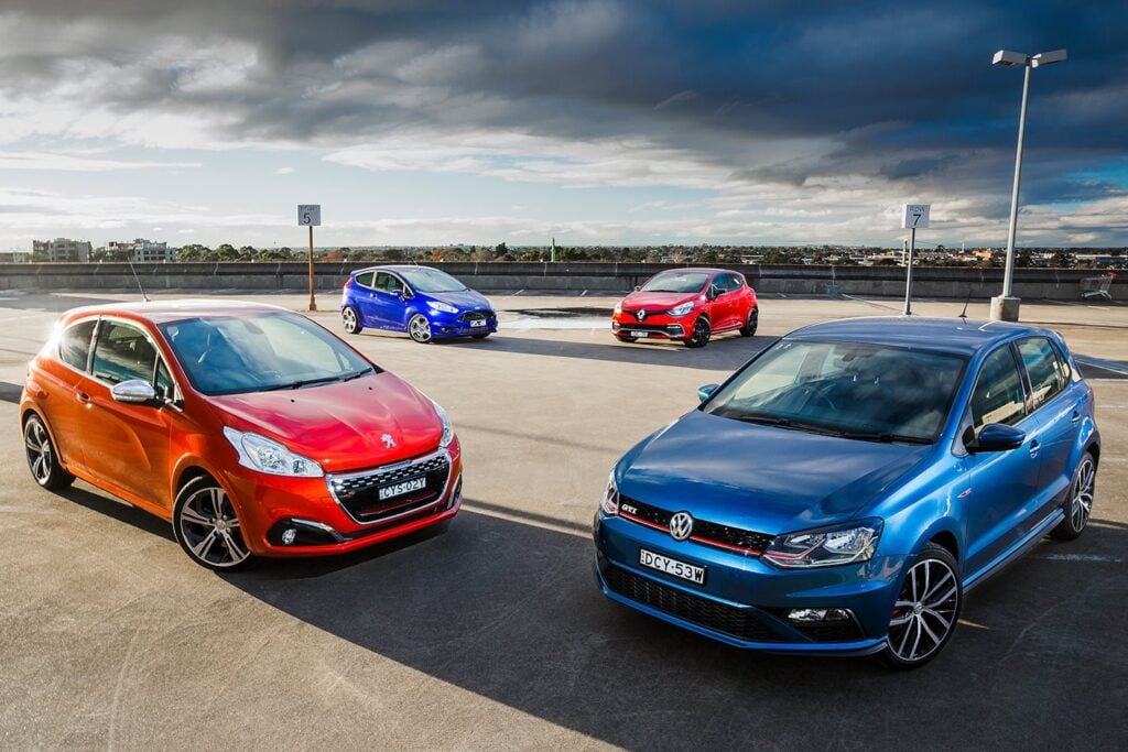 Renault Clio RS v Ford Fiesta ST v VW Polo GTI v Peugeot 208 GTi