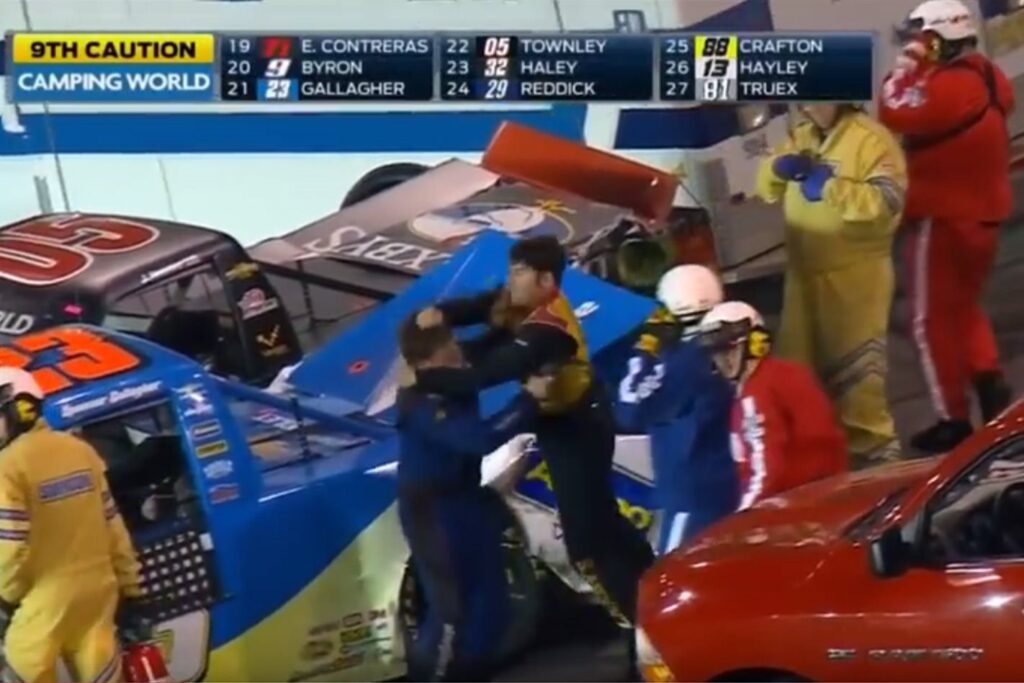 NASCAR crash sparks on-track brawl