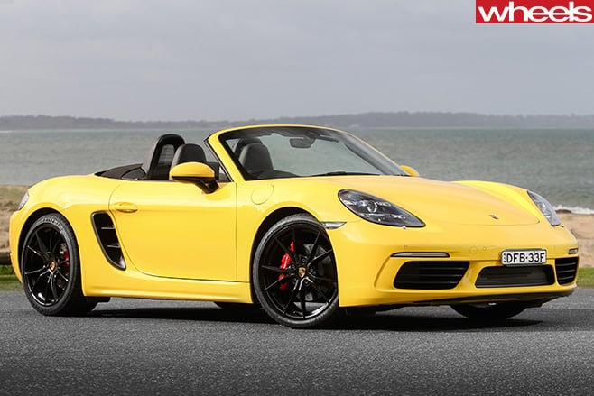 Porsche -Boxster -yellow --side