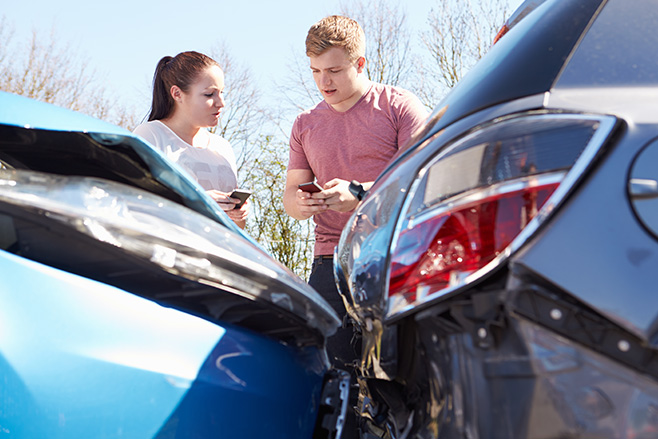 motorists exchanging details