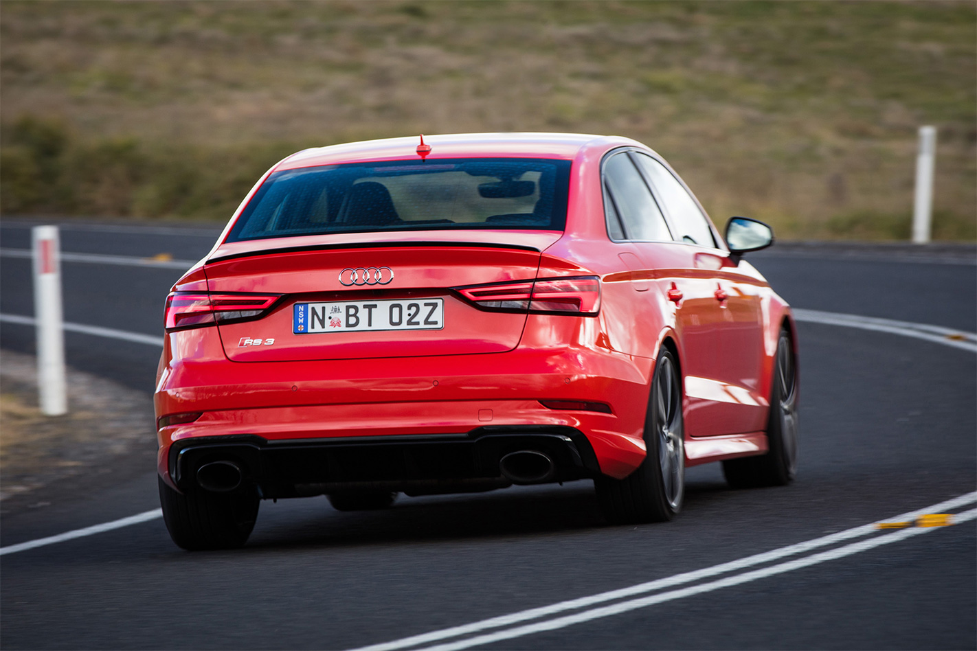 2017 Audi RS3 Sedan rear driving