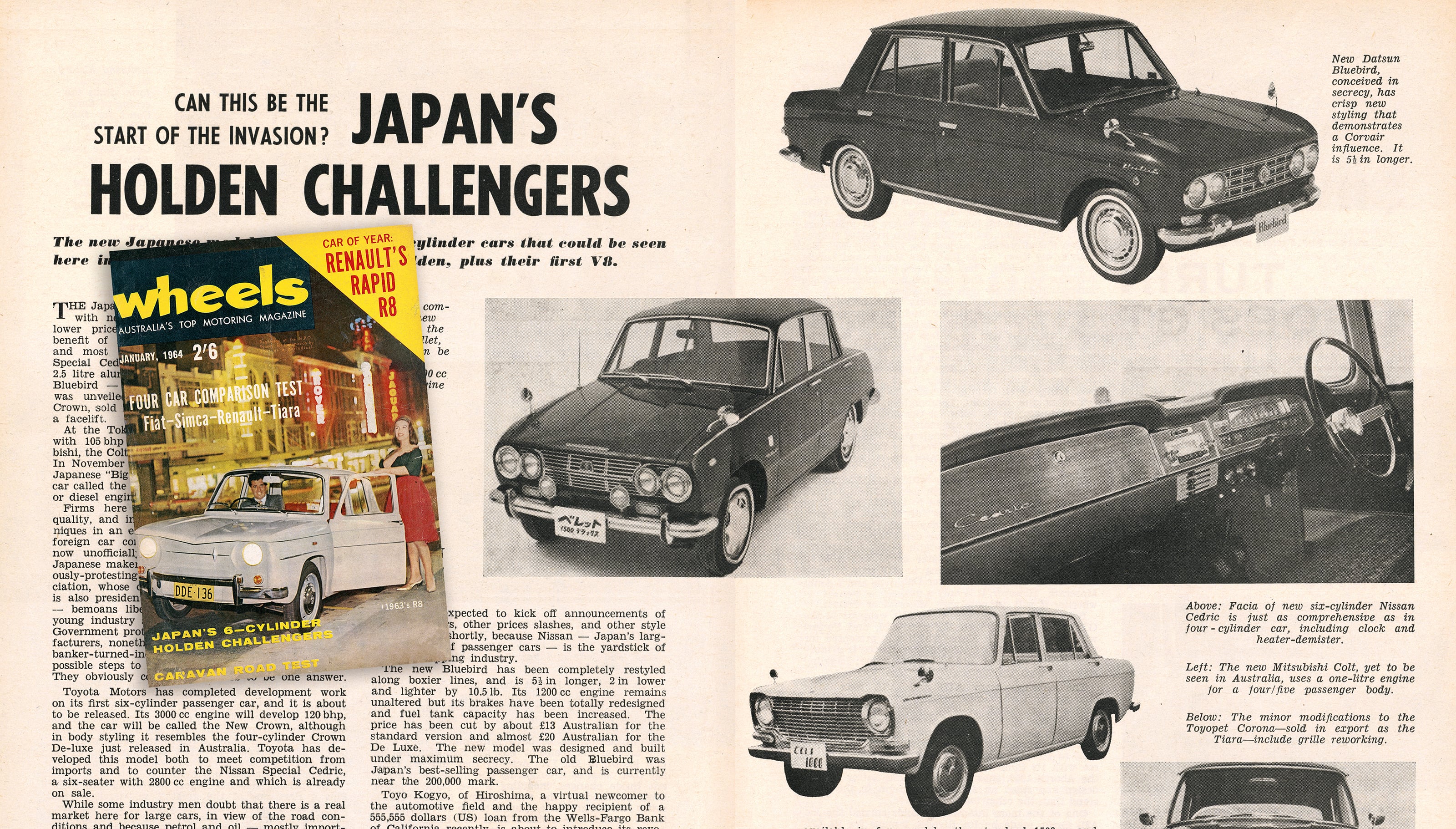 From the Wheels Archive: The start of the Invasion – Japan challenges Holden's supremacy