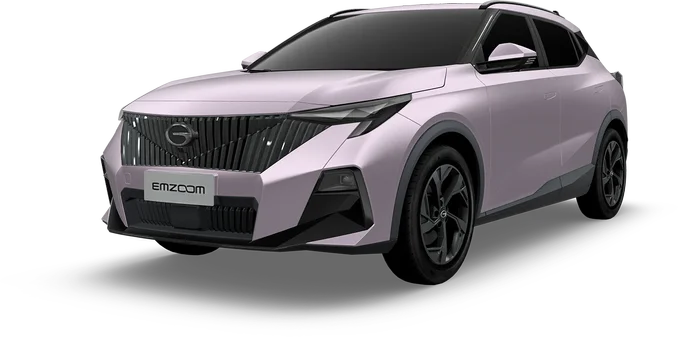 White crossover SUV shown in a three-quarter front view with a bold grille and angular headlights, EMZOOM badge on the plate.