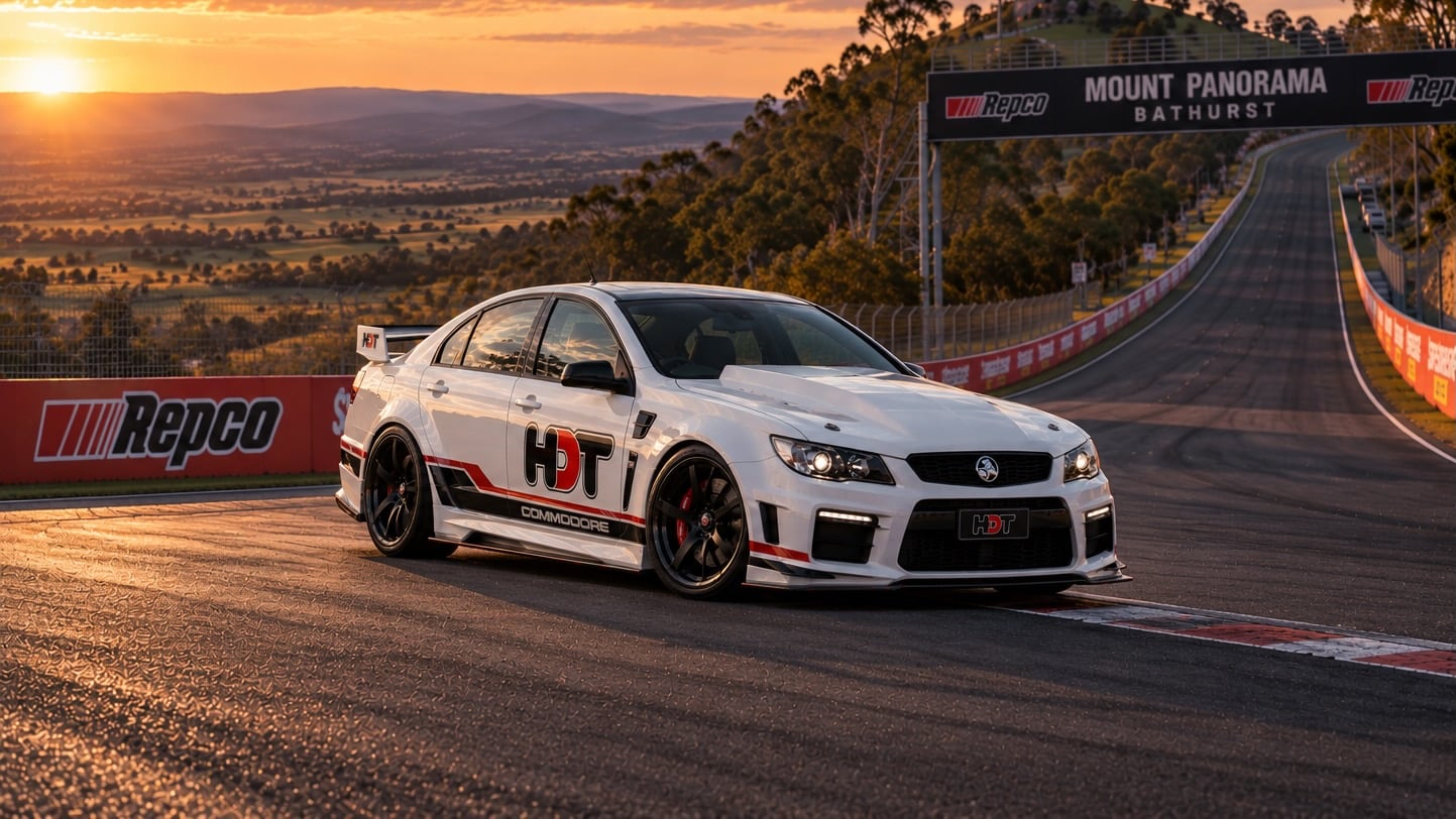 WhichCar's interpretation of what a modern HDT Commodore could look like, based on the final-generation Holden VF. This is an independent rendering, not an official HDT design.