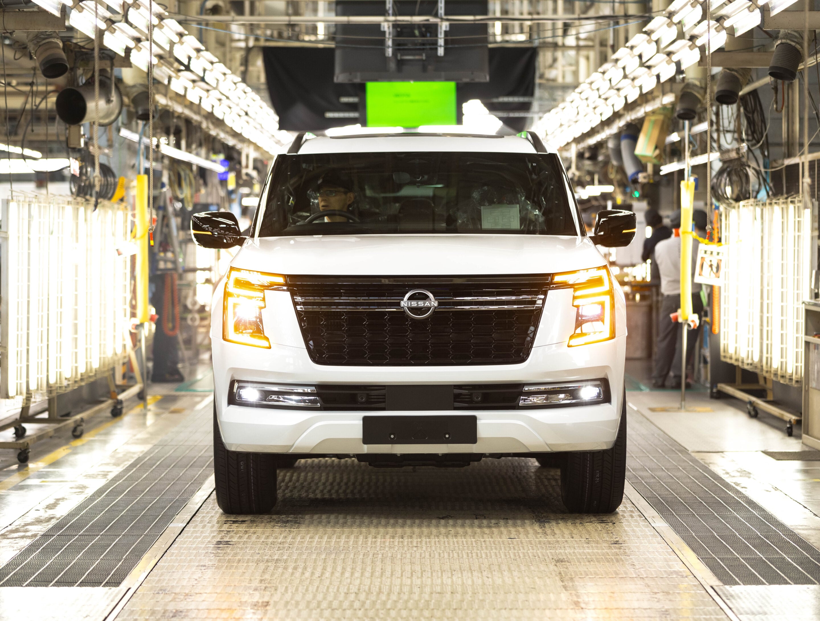2027 Nissan Y63 Patrol undergoing final inspection on the production line at Nissan manufacturing facility